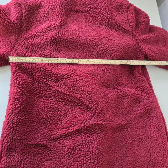 NEW Eilly Bazar Teddy Coat Women's M Burgundy Fuzzy Fleece Button NWOT - Picture 14 of 16